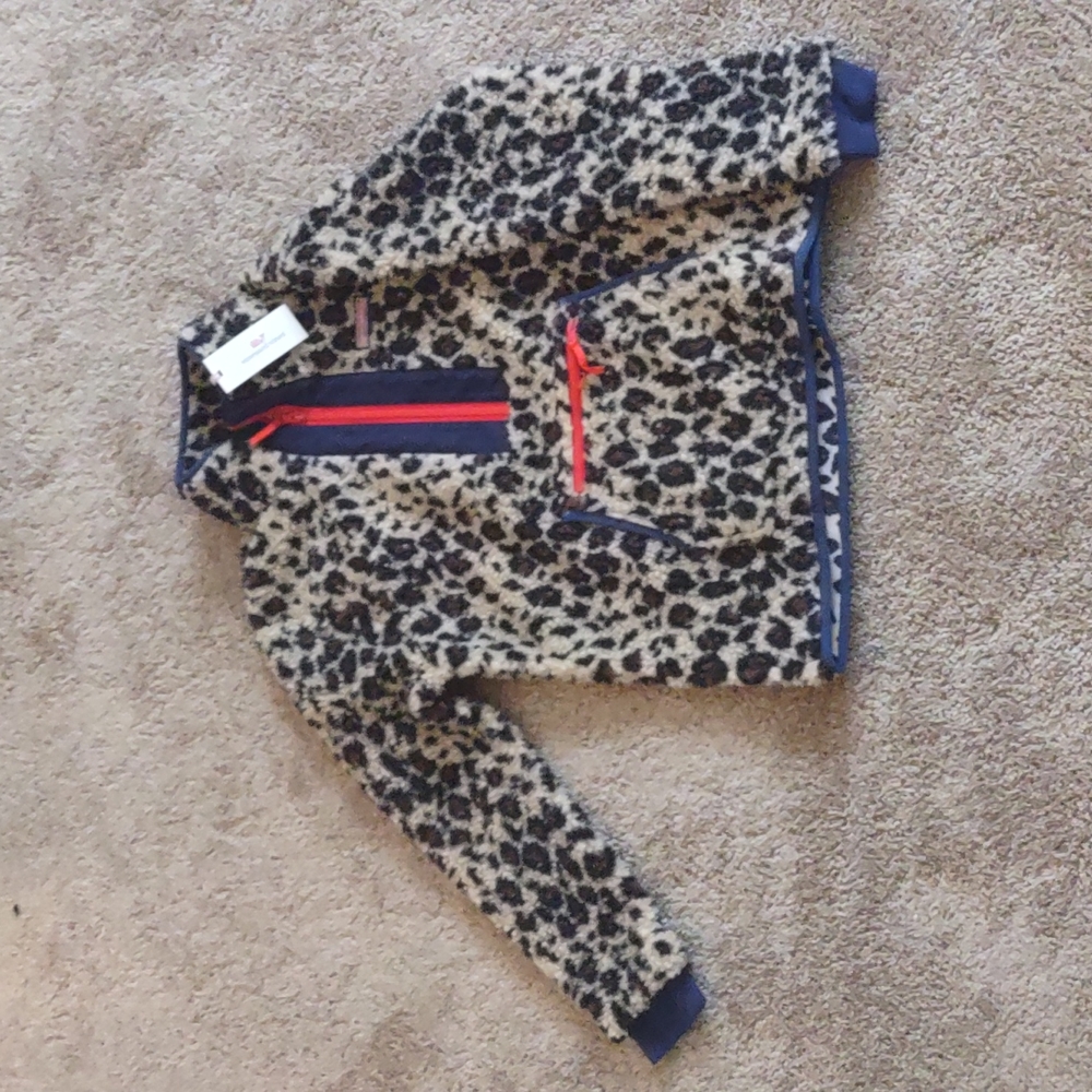 Camel Leopard Printed Super Shep Vineyard Vines